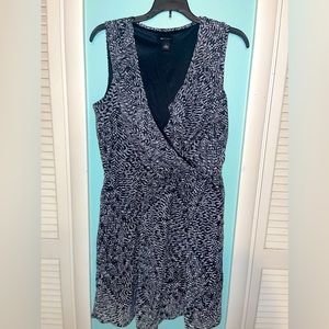 Black and white dress by AB Studio in size Large. Ruffle neckline.